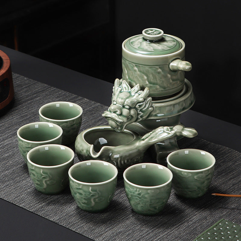 Celadon Automatic Tea Set – Chinese Zodiac Dragon, Semi-Automatic Tea Maker
