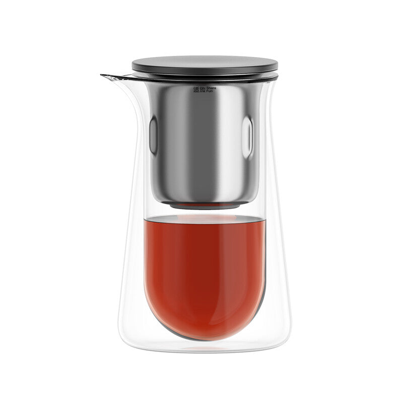 Magnetic Glass Tea Infuser Cup – One-Touch Brewing Tea Maker