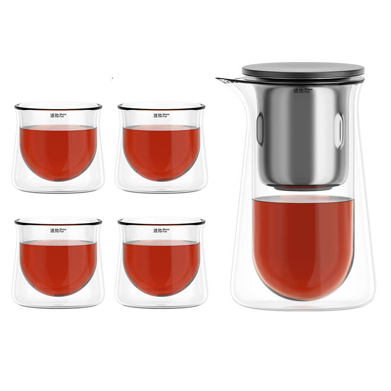 Magnetic Glass Tea Infuser Cup – One-Touch Brewing Tea Maker