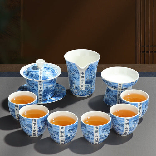 Along the River During Qingming Festival Kung Fu Chinese Tea Set