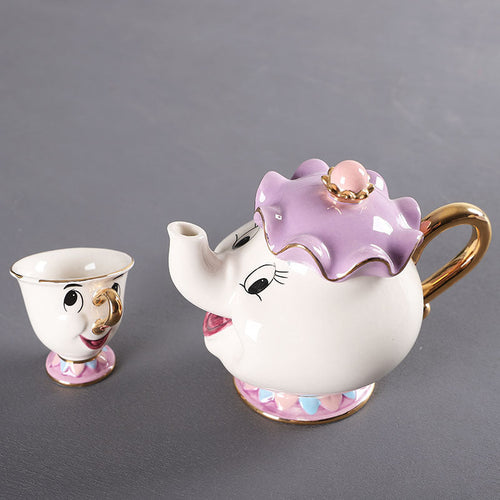 Beauty and the Beast Porcelain Modern Tea Sets – Mrs. Potts Teapot with Cup