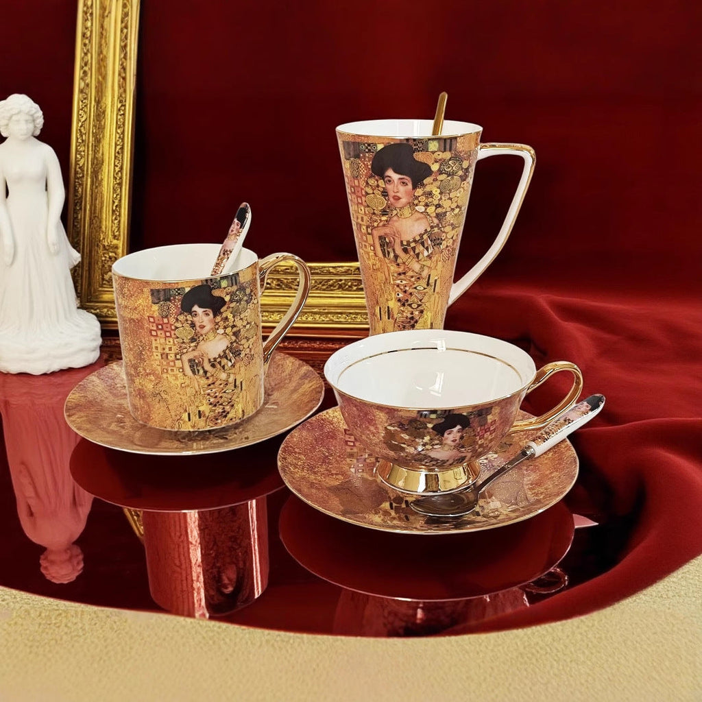 Bone China Coffee Set – Vintage European Style, Gift Box