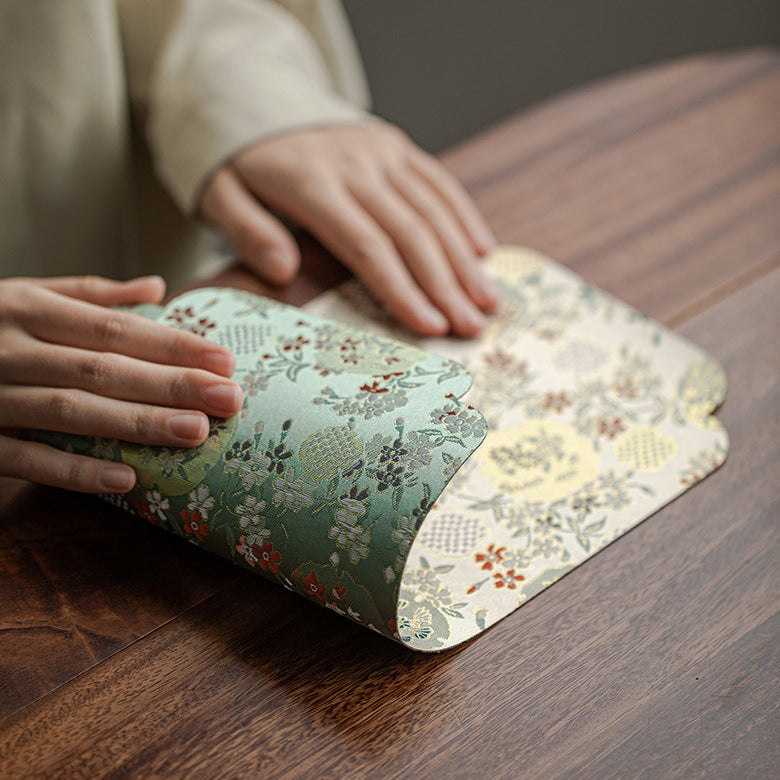Chinese Brocade Tea Runner – Waterproof, Embroidered Fabric