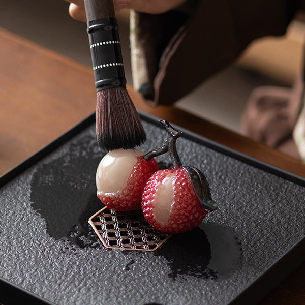 Color-Changing Lychee Tea Pet – Set of 3 Ceramic Tea Figurines