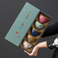 Kiln-Changed Five Elements Gongfu Tea Cup – Ceramic Gift Set with Bag