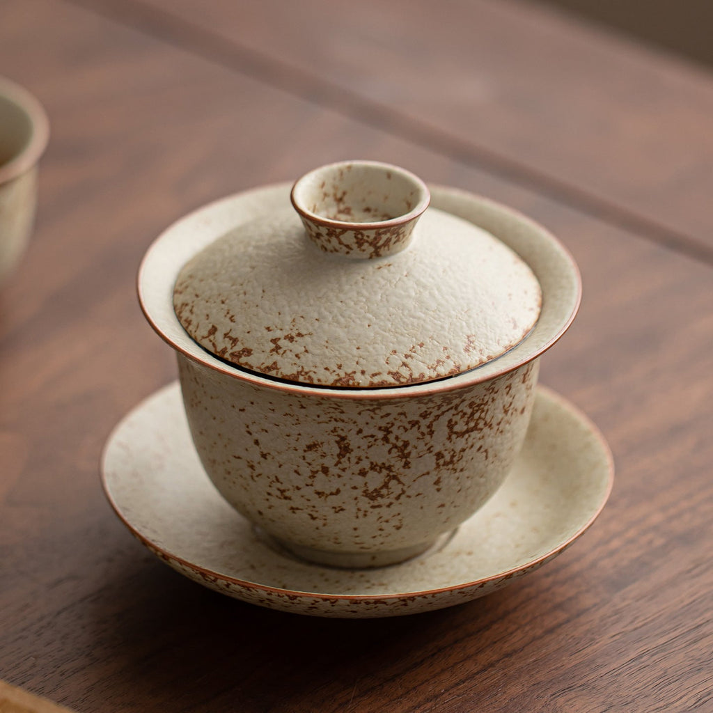 Fire Stone Red Gaiwan – Vintage Ceramic Tea Bowl, 200ml