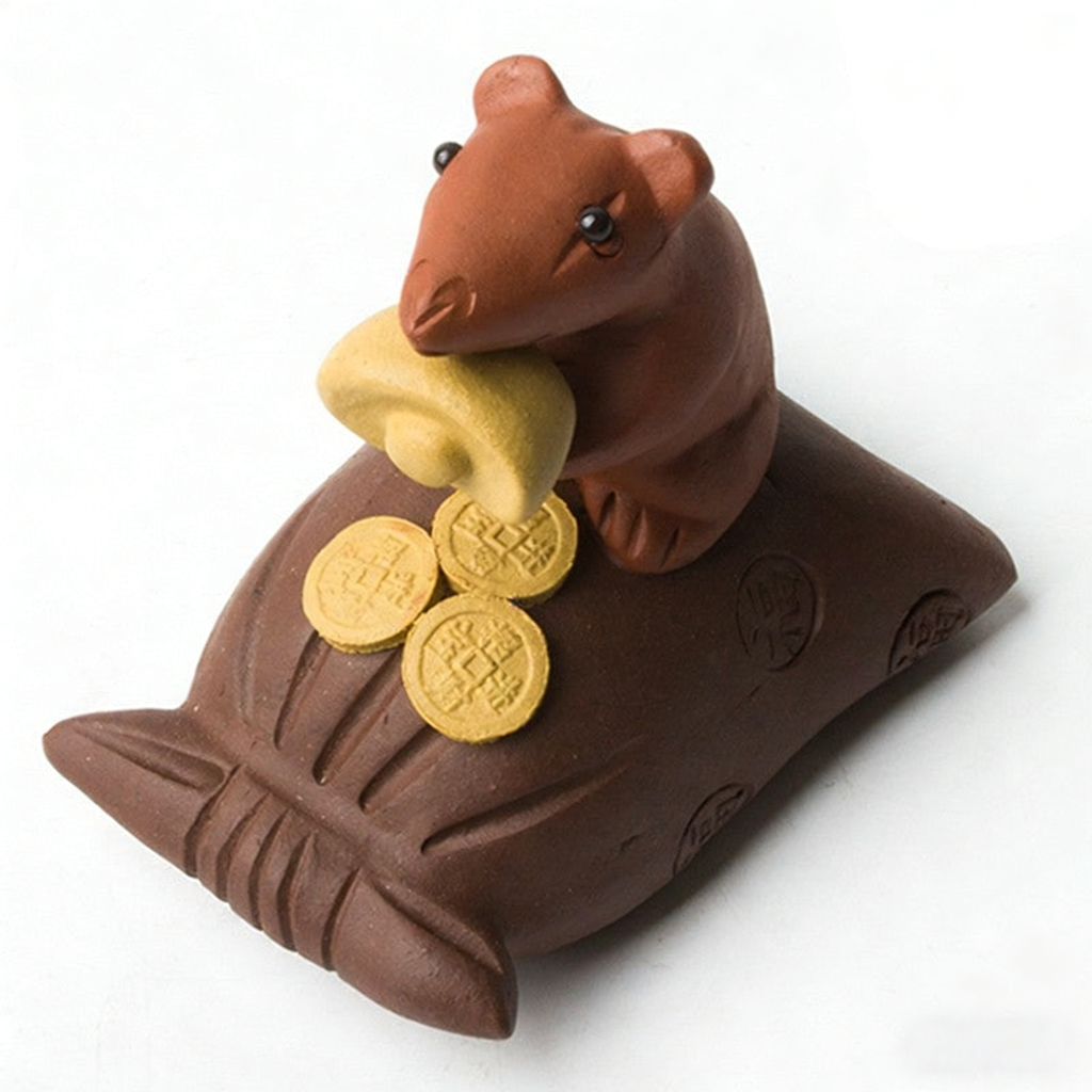 Purple Clay Mouse & Treasure Tea Pet