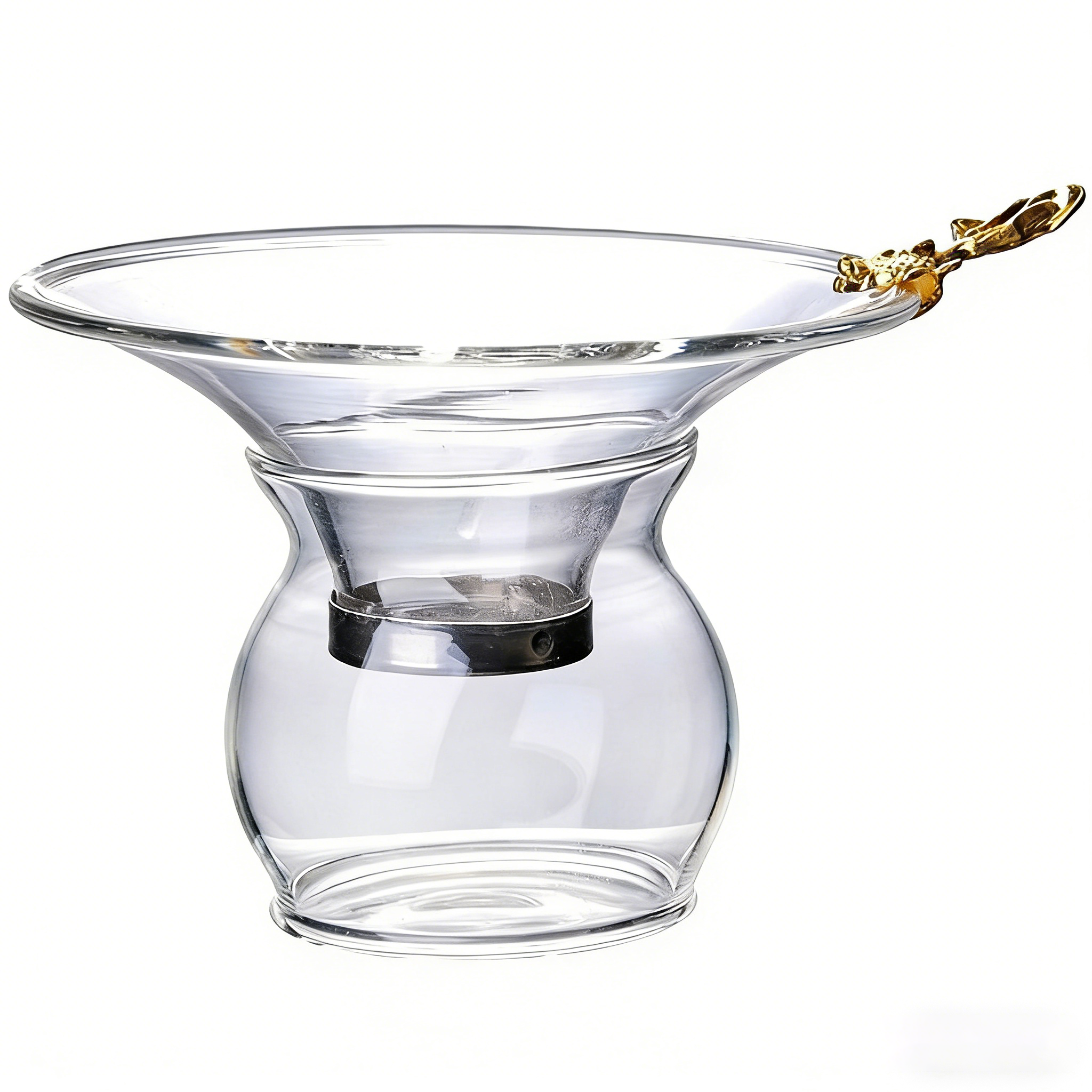Glass Tea Strainer With Goldfish Handle