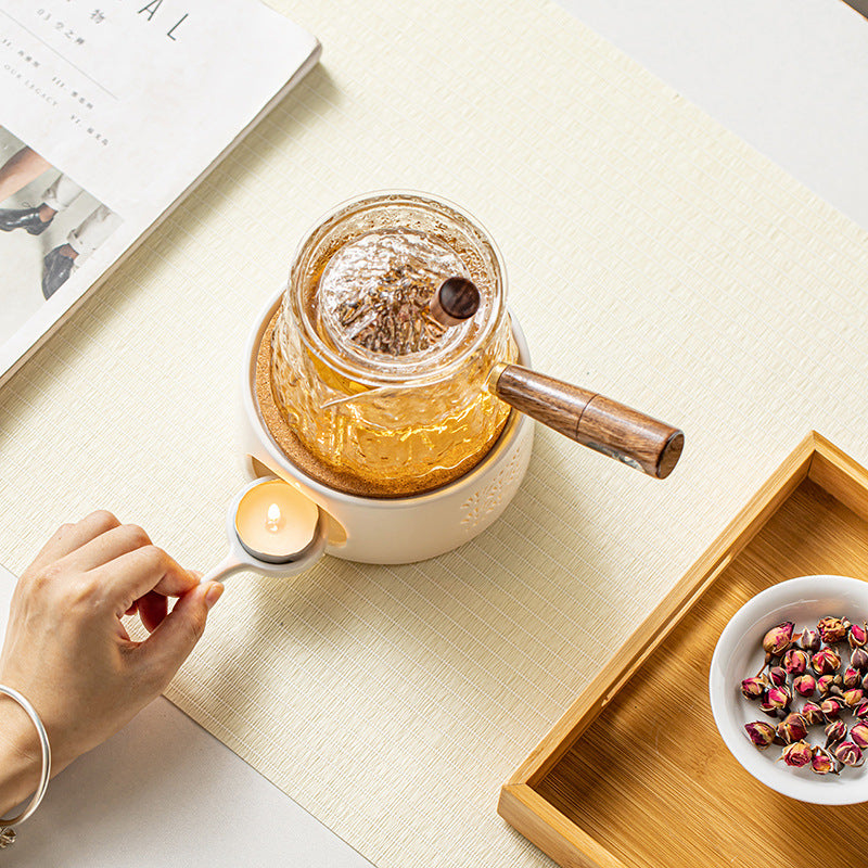 Japanese-style glass flower tea pot set