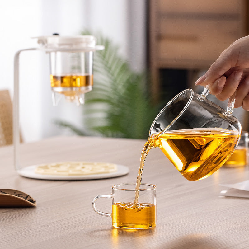 Automatic Tea Set – One-Button Tea Maker, Glass Teapot with Filter, 400ml Fairness Cup
