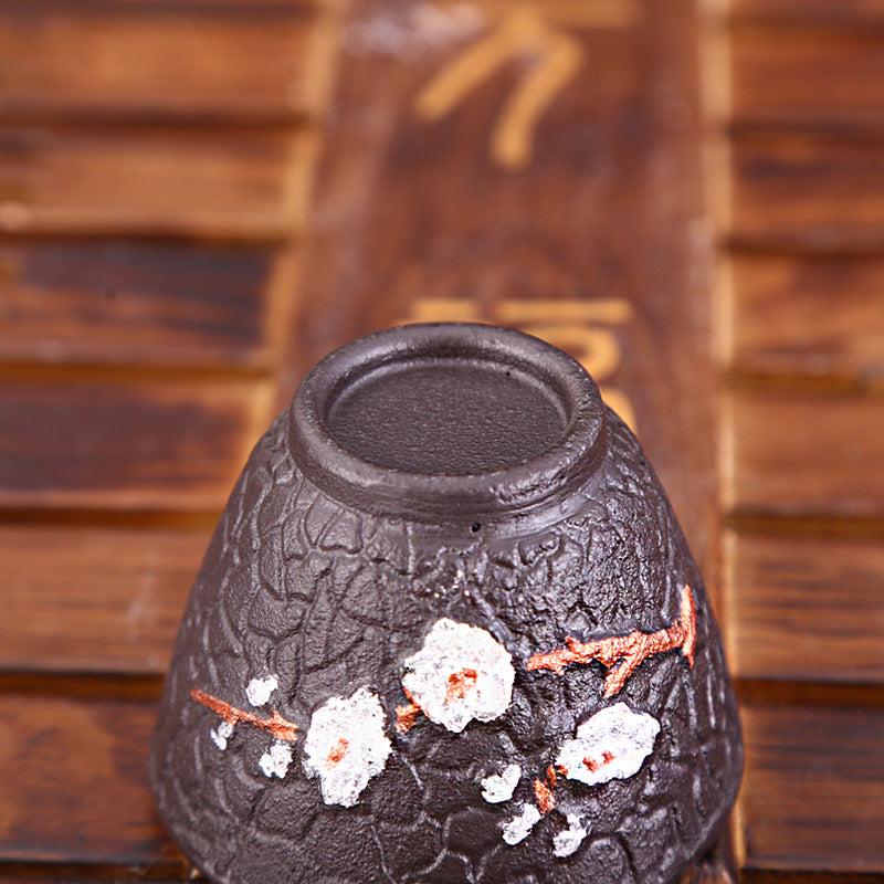 Cast Iron Tea Cup – Plum Blossom Design, Japanese Style