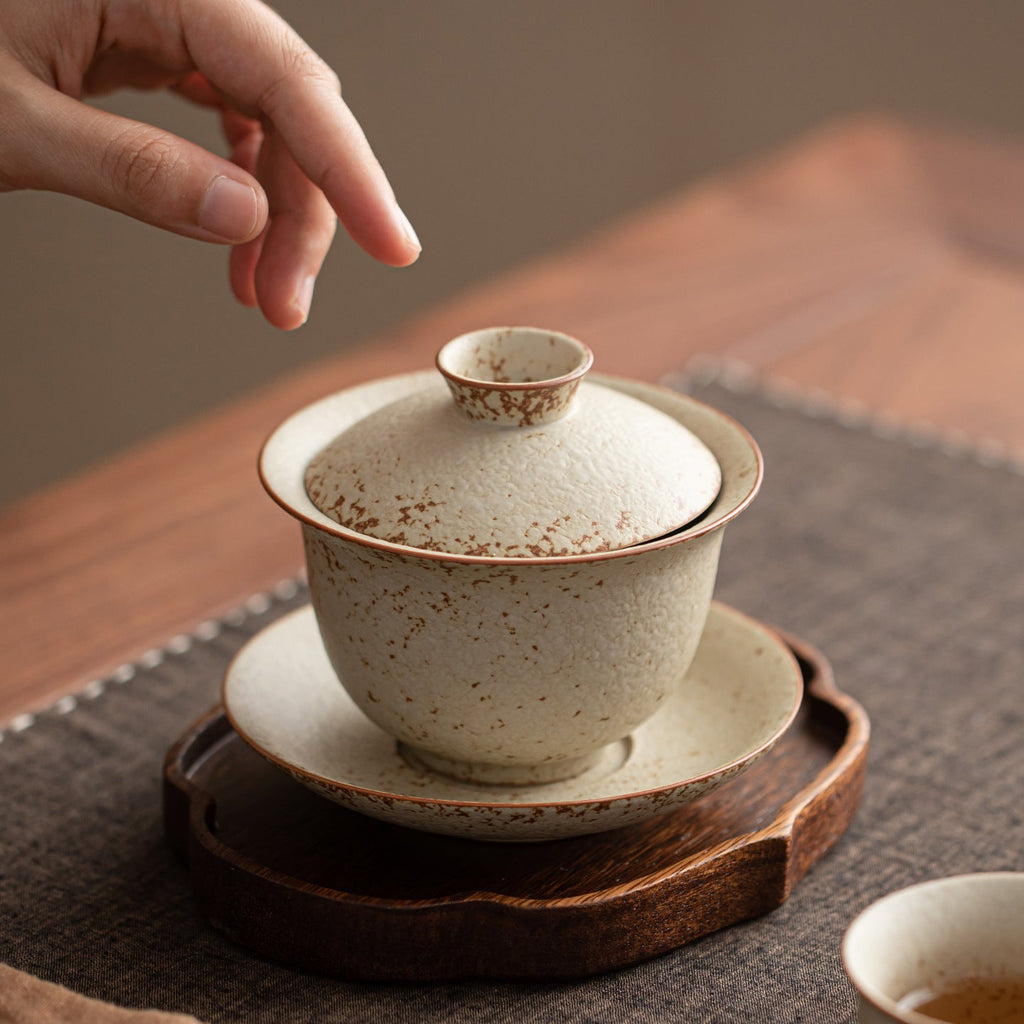 Fire Stone Red Gaiwan – Vintage Ceramic Tea Bowl, 200ml