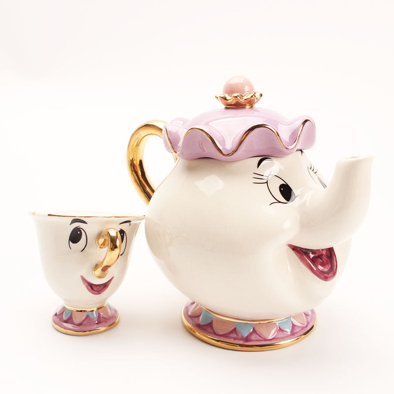 Beauty and the Beast Porcelain Modern Tea Sets – Mrs. Potts Teapot with Cup