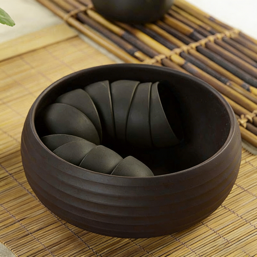 Black Clay Stripes Tea Washer