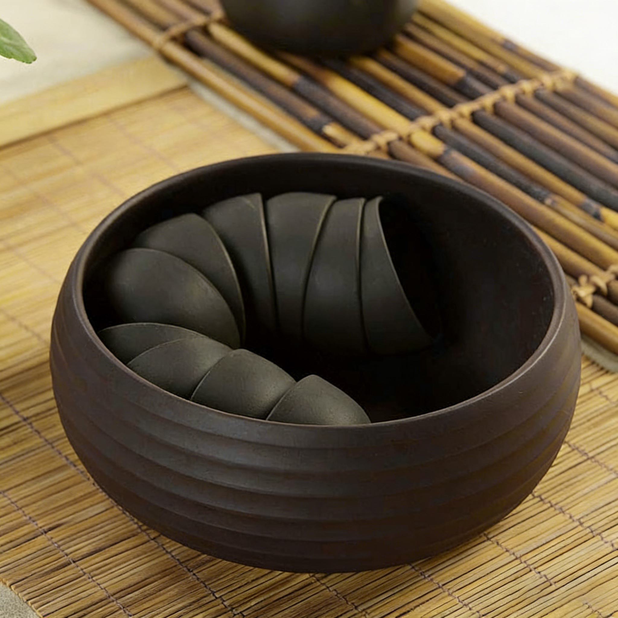 Black Clay Stripes Tea Washer