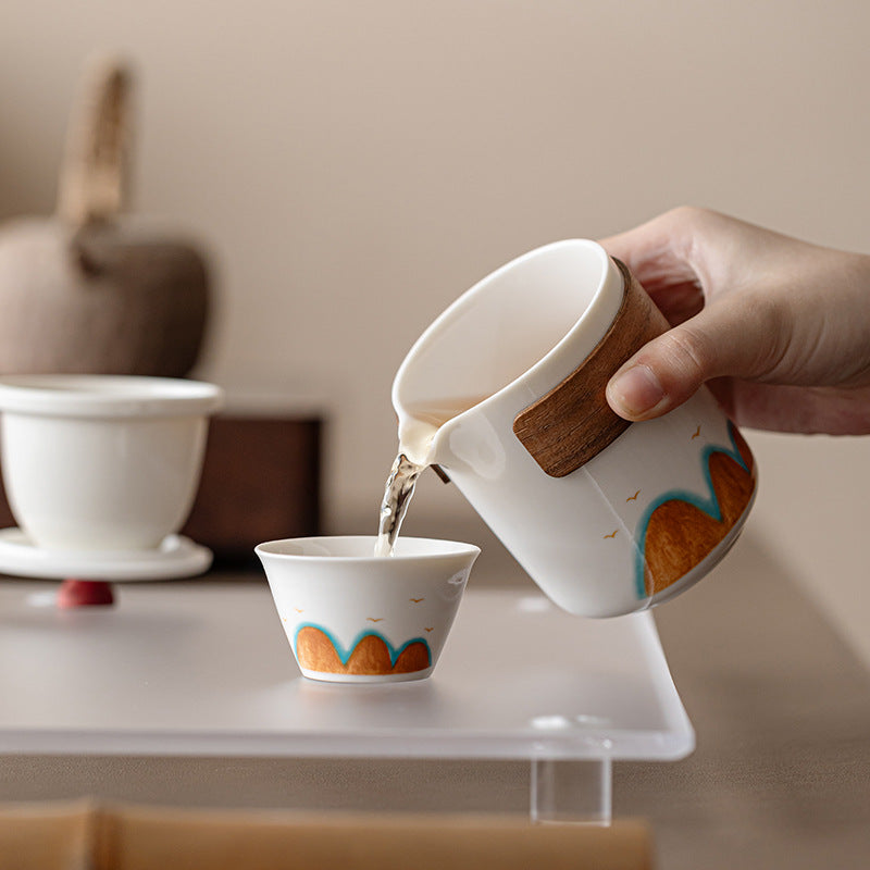 Thousand Miles Chinese Tea Set – 6-Piece with 4-Color Cups