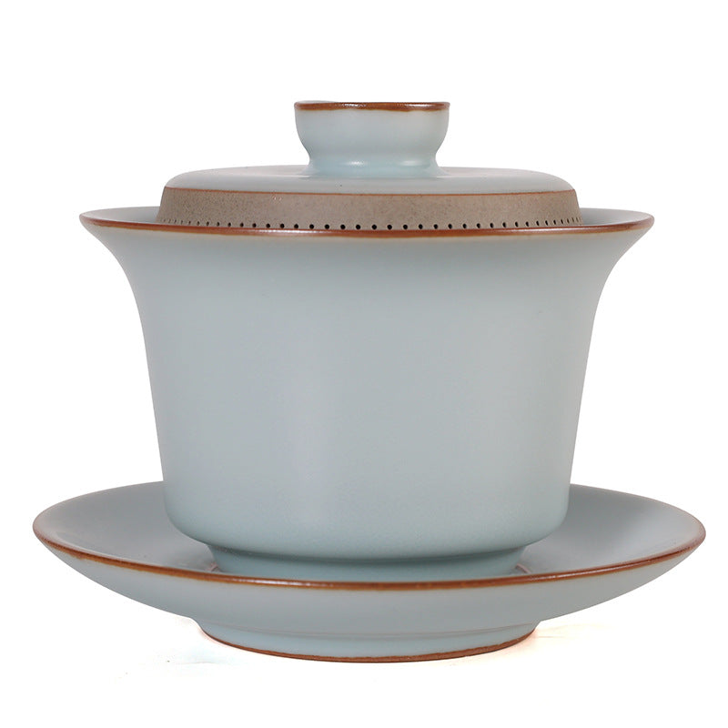 Self-Filtering Gaiwan – Ru Ware Style, 360° Spout, Heat-Resistant, 170ml