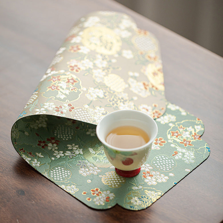 Chinese Brocade Tea Runner – Waterproof, Embroidered Fabric