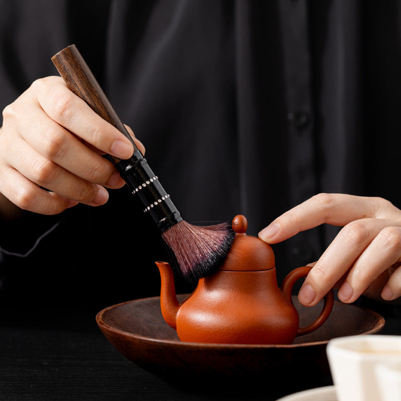 Walnut Wood Tea Utensil Holder – Traditional Chinese Tea Ceremony Tool Stand
