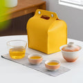 Gradient Glaze Travel Gaiwan Set – Portable Porcelain Tea Set