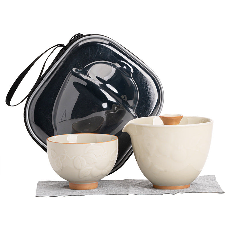 “Persimmon for Prosperity” Travel Tea Set – Portable Gongfu Set