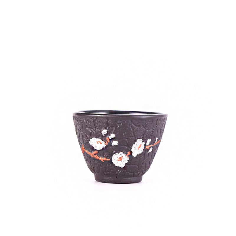 Cast Iron Tea Cup – Plum Blossom Design, Japanese Style
