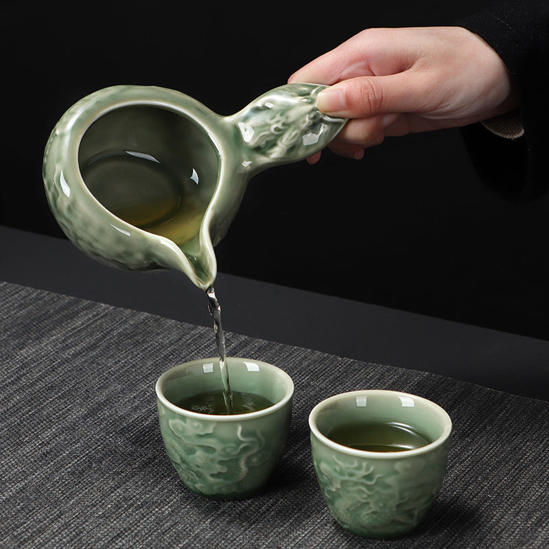 Celadon Automatic Tea Set – Chinese Zodiac Dragon, Semi-Automatic Tea Maker