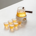 Japanese-style glass flower tea pot set
