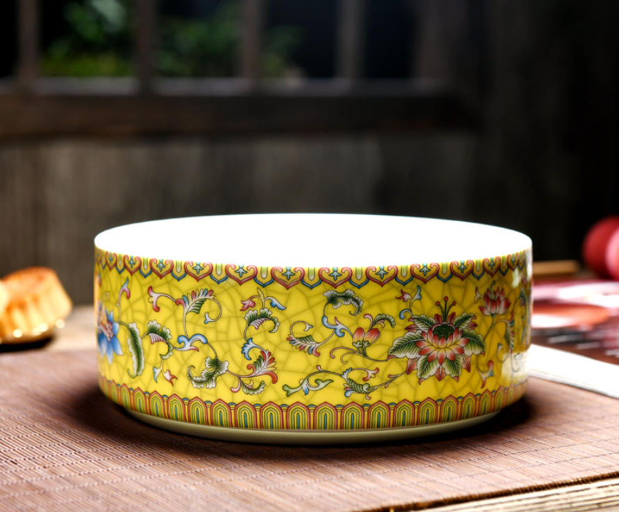 Enamel Painted Ceramic Tea Washers – Traditional Style, Large Capacity