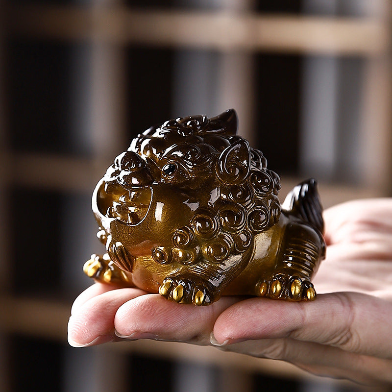 Color-Changing Pixiu Tea Pet – Auspicious Resin Figurine with Heat-Activated Effect