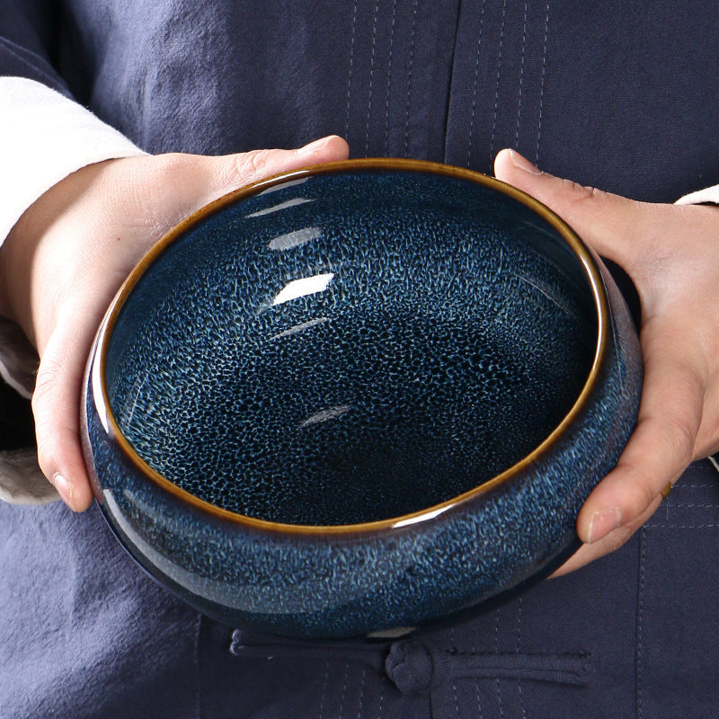Kiln-Changed Ceramic Tea Washers – Hare’s Fur Texture, Chinese Style