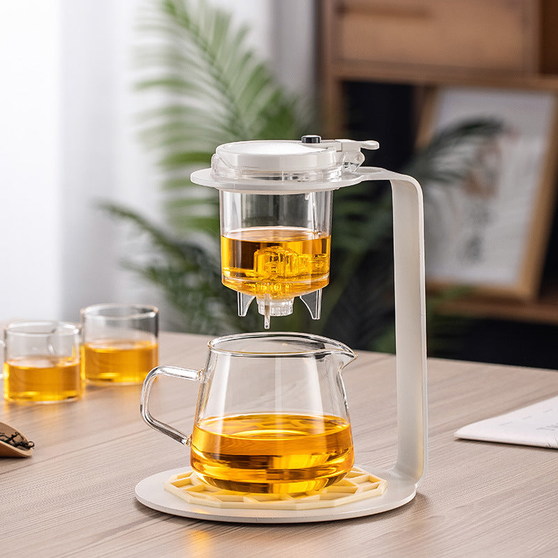 Automatic Tea Set – One-Button Tea Maker, Glass Teapot with Filter, 400ml Fairness Cup