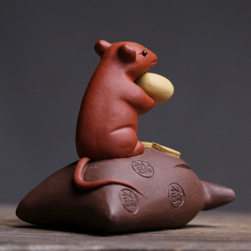 Purple Clay Mouse & Treasure Tea Pet