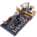 Stone Mill Tea Set With Black Gold Stone Tea Tray