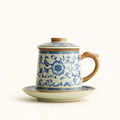 Blue And White Ruyao Twig Flowers Tea Cup