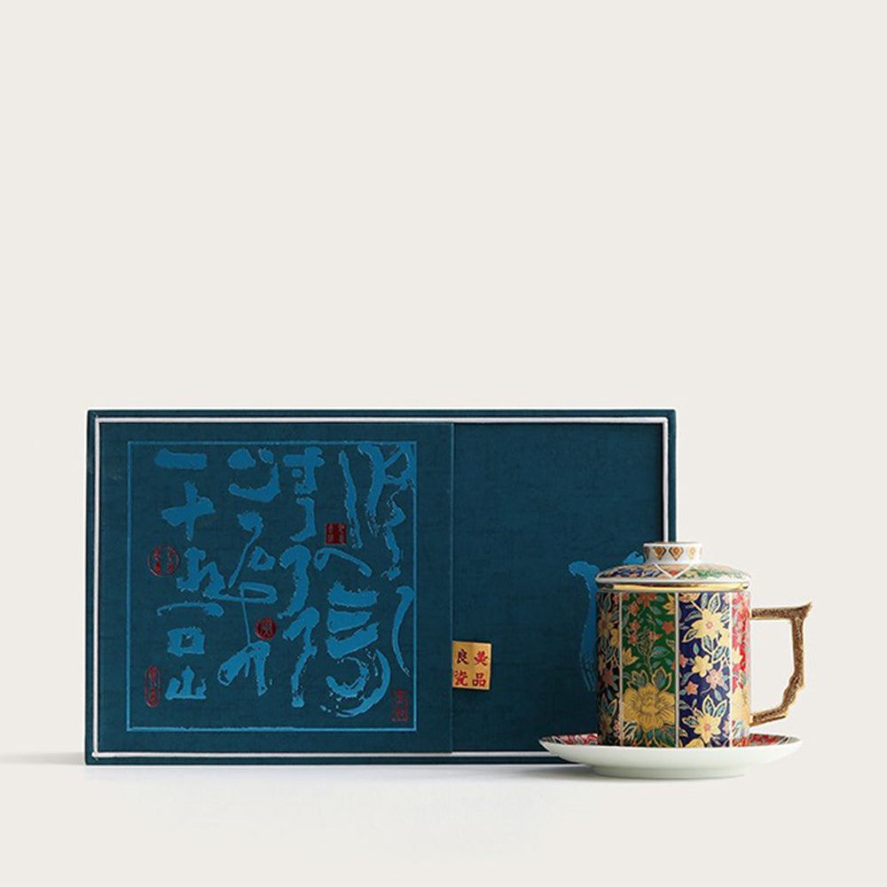 Chinese Enamel Porcelain Floral Tea Cup