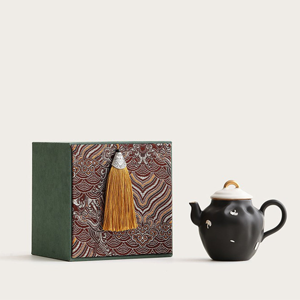 Irregular Black Ceramic Chinese Teapot