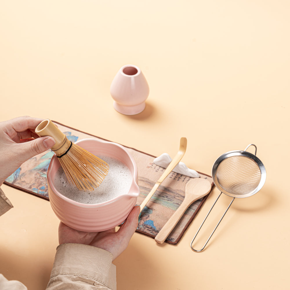 Japanese Pink Matcha Green Tea Set