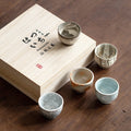 Japanese Wango-yaki Pottery Tea Cup Set of Five
