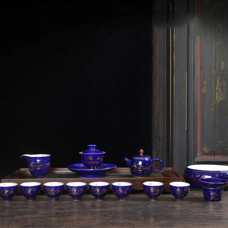 Dragon and Phoenix Porcelain Chinese Tea Set