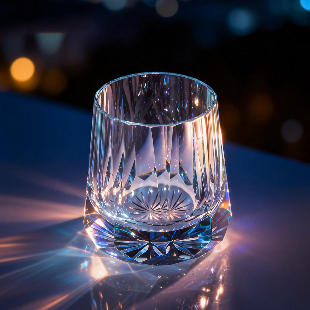 Edo Kiriko Cut Crystal Whiskey Glass Tea Cup – K9 Lead-Free Crystal, 201ml, Light Luxury