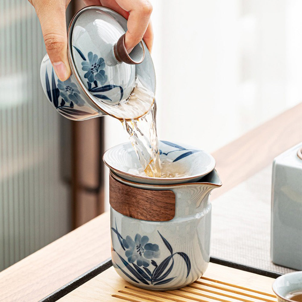 Hand Drawing Orchid Chinese Tea Set