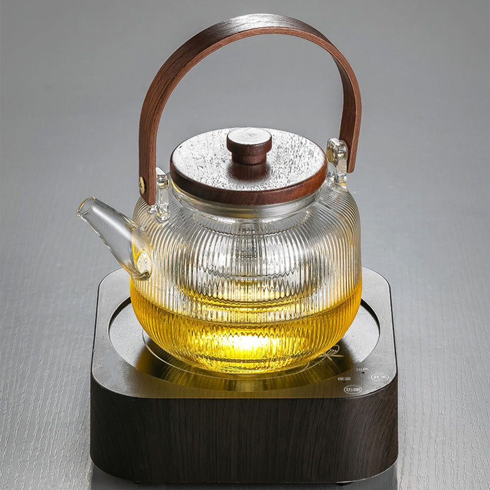 Glass Flower and Fruit Tea Set