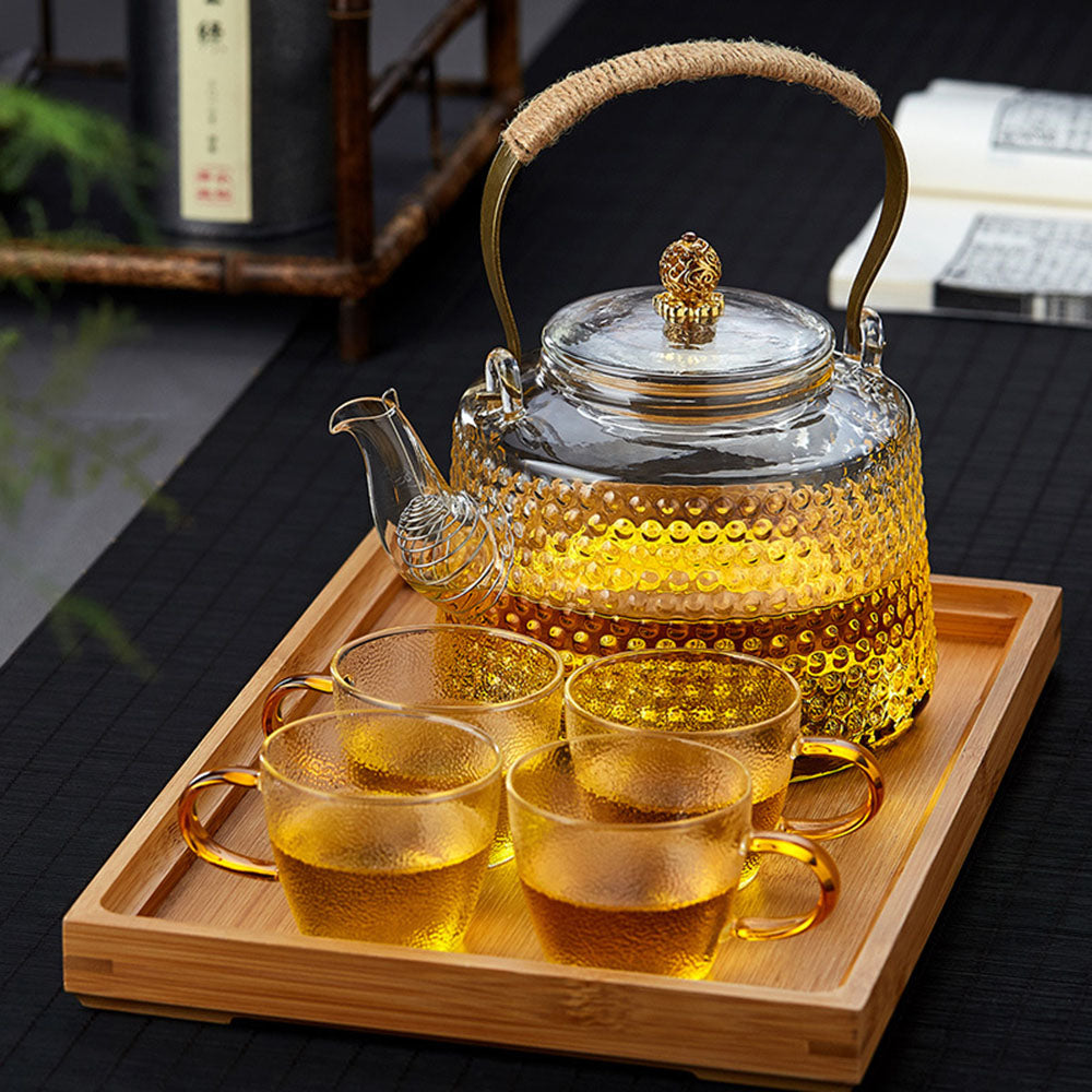 Rivet Pattern Thickened Glass Teapot