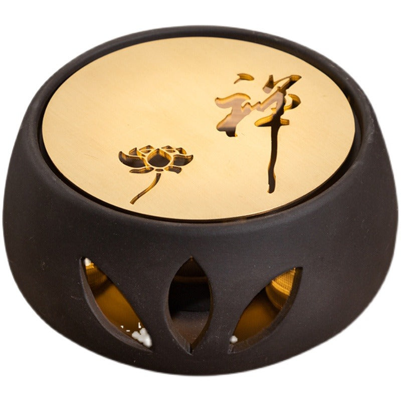 Clay Teapot Warmer With Copper Plate