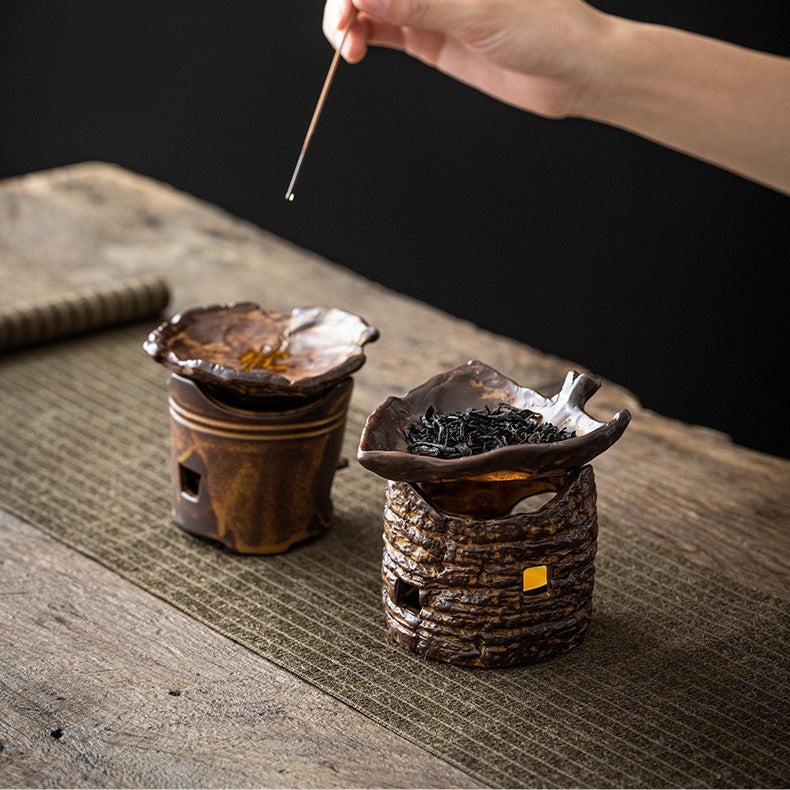 Tree Stump Tea Leaves Candle Warmer