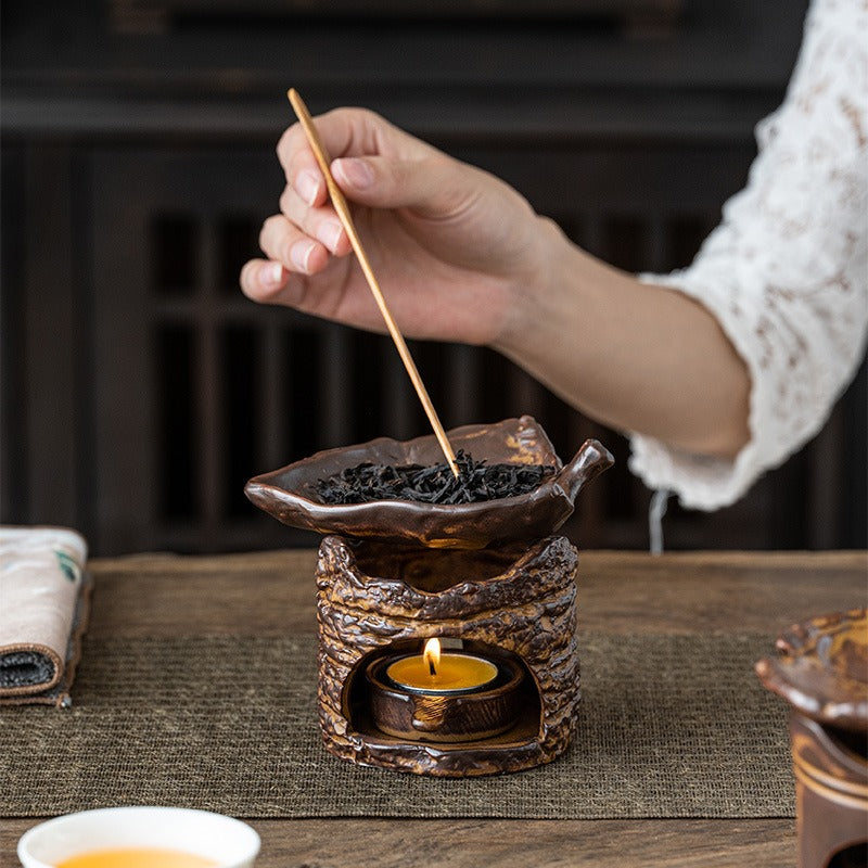 Tree Stump Tea Leaves Candle Warmer