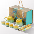 Mountain and River White Clay Tea Set