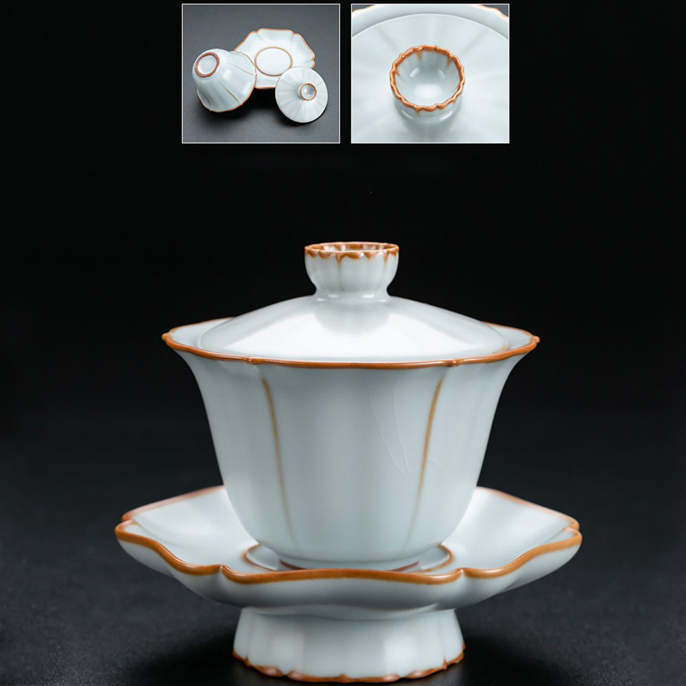 Ruyao Flower Chinese Tea Set With Sauser
