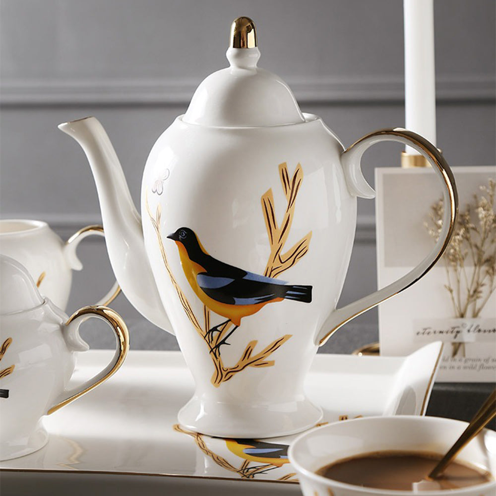 British Bone China Magpie Modern Tea Set
